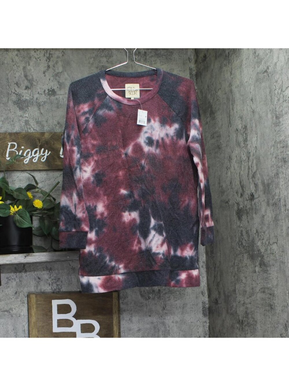 Chaser Womens Maternity Pullover Sweatshirt P8001286 Purple Tie Dye M